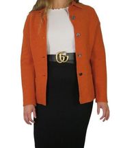 Valerie Stevens 1980s Vintage Burnt Orange Wool Blazer Jacket Small