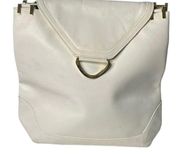 Nordstrom vintage white leather crossbody/shoulder bay with gold accents