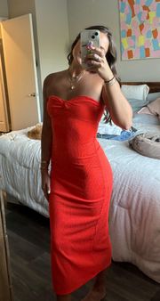 Coral Maxi Slit Dress