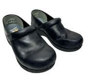 Dansko Clogs Size 8US Matte Black Leather Comfort Slip On Professional Shoes