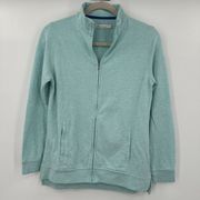 Women's Peter Millar Light Aqua Blue Full Zip Lightweight Sweater Size Small