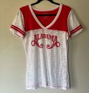 Red and White, Short Sleeve, Thin-Jersey Style “Alabama” Shirt. Size XL.