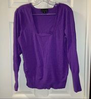 Attention Purple Knit Scoop Neck Long Sleeve Sweater size XXL