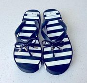 KATE SPADE Rhett Black & White Stripe Platform Sandals 10