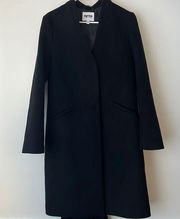 Cashmere&Wool Blend Coat with Scarf Size Small Black