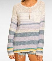 Hem & Thread lilac striped sweater size medium