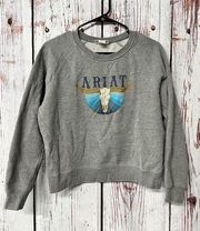 Ariat R.E.A.L Pacific Steelhead Crewneck Sweatshirt - Heather Grey / Size Small