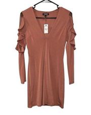 EXPRESS MIDI RUFFLE SLEEVE V NECK DRESS NWT WOMENS SIZE XS B10