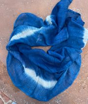 Blue boho tie dye scarf 