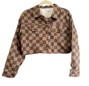 ROMWE CROPPED CHECKERED SHACKET