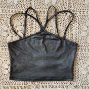 Vintage y2k  strappy glitter crop top camisole size extra small