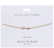 NWT  Unlock Your Dreams Freedom Dainty Gold Plated Key Bracelet