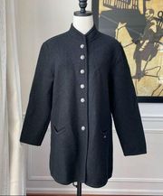 Geiger Classic Walk Smiley Boiled Wool Button Front Jacket Coat 38 8 M