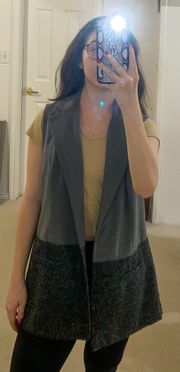 Over The Moon Sleeveless Blazer Vest Size Medium Two Toned Gray Size Medium