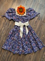 NWT  Retro Navy Mushroom and Rooster Dress MEDIUM