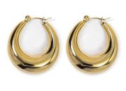 18K Gold Plated Chunky Hoop Earrings for Women