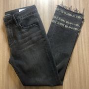 Driftwood Colette Embroidered Straight Leg Black Jeans! Size 26