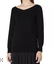 REISS Christobel Double V Sweater black Medium