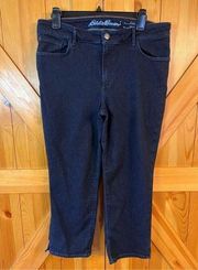 Eddie Bauer Jeans Women 16 Curvy Crop Denim Pocket Stretch (2599)