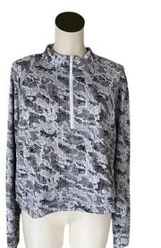 NWT Spyder Women's Half Zip Mock Neck Top Active jacket Camo Gray XL