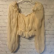 Cropped Peasant Top, S