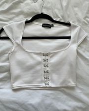 Pretty Little Thing White Crop Top