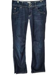 Hudson Womens Boston Boot Cut Jean 27 Blue Denim Low Rise Y2K USA Flap Pockets