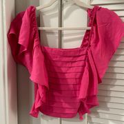 PINK RUFFLE TOP