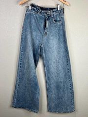 Ksubi Dettached Jeans Womens Actual 24W Haven Denim Wide Leg High Waist Cut Out