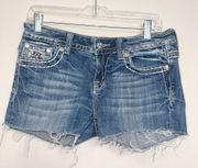 Miss Me Sequins Bling Bedazzled Cut Off Jean Shorts!