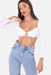 Sweetheart Tie Front Crop Top