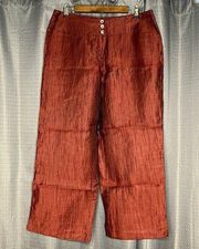 JONES NEW YORK COLLECTION SIZE 12 RUST LINEN WIDE PANTS NWT