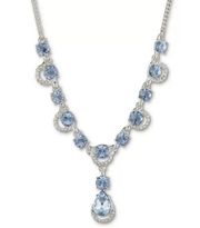 Givenchy Crystal Lariat Necklace in Silver-Tone Blue Accents NWT