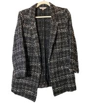 NEW Nanette Lepore Tweed‎ Open Front Blazer Size L
