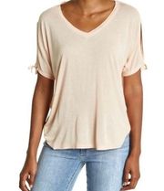 NWT Allsaints Kay Tee Cami Pink Short Sleeve Cold Shoulder V-Neck Sz XS