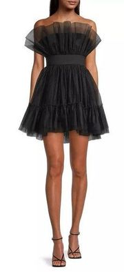 Katie May Elle Tulle Strapless Mini Dress NWT Black Size Medium Voluminous