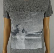 Andre De Dienes Young Marilyn Monroe Photograph Graphic T Shirt Grey Small