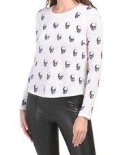 Skull Cashmere white cotton kalissa skull long sleeves tee shirt size XS