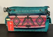 New With Tags And Original Dustbag  By Montana West MONTANA WEST THUNDERBIRD AZTEC STUDDED SATCHEL BAG