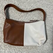 Pull&Bear brown & white cream leather handbag