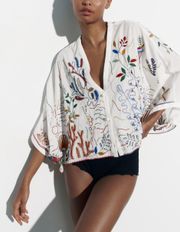 top oversize embroidered blouse shirt cotton summer