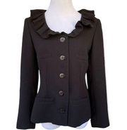 Vintage Neiman Marcus Exclusive black ruffle collar blazer 6