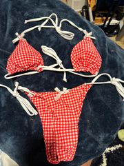 red plaid bikini