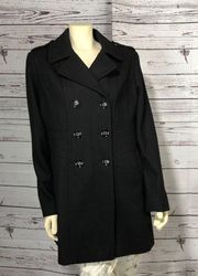 Kenneth Cole double breasted black pea coat size 12