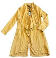 Max Jeans Open-Front Drape Jacket Lightweight Yellow Size Small Women's NWT