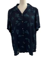 Charter Club Blue Collared Button Up Women 's Top Plus Size 18W | 46-50