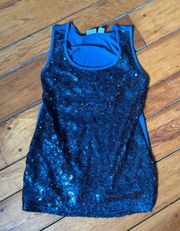 Turquoise Sequin Tank Top