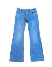 True Religion x Manchester United Fey Modern Flare Jeans Light Wash Blue Womens
