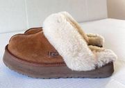 UGG Women's Disquette Slip-On Platform Slippers Chestnut Color Size 9