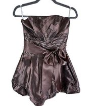 Gunne Sax Jessica McClintock Vintage Rose Gold Bubble Skirt Mini Dress Size 5